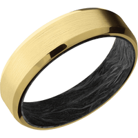 14K Yellow Gold + Satin , Polish Finish + Forged Carbon Fiber