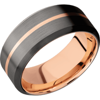 Tantalum Noir + Satin , Satin Finish + 14K Rose Gold