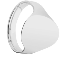Large Oval signet ring (20x16mm) in Platinum, with a Cigar style band.