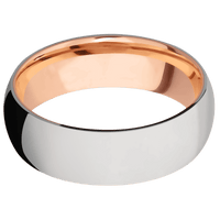 Titanium + Polish Finish + 14K Rose Gold