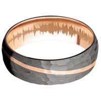 Tantalum Noir + Hammer Finish + 14K Rose Gold
