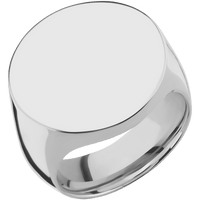 Extra Large Circle signet ring (22mm ) in Titanium, with a Wide style band.