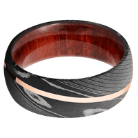 Damascus + Acid Finish + Red Heart