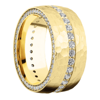 14K Yellow Gold + Hammer Finish