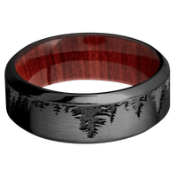 Zirconium + Satin , Polish Finish + Red Heart