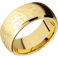 22K Yellow Gold + Hammer , Polish Finish
