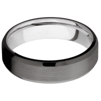 Tantalum Noir + Satin , Polish Finish + 18K White Gold