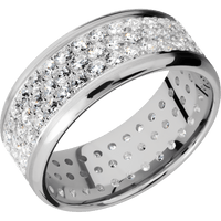 14K White Gold + Satin , Polish Finish