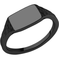 Small Horizontal Rectangle signet ring (12x9mm) in Zirconium, with a Thin style band.