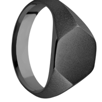 Medium Hexagon signet ring (13.9x12mm) in Zirconium, with a Wide style band.