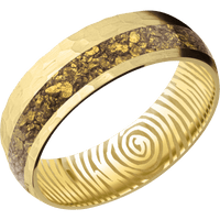 14K Yellow Gold + Hammer , Hammer Finish