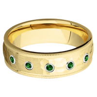 10K Yellow Gold + Hammer Finish