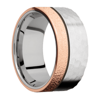 14K White Gold + Hammer Finish
