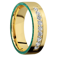 14K Yellow Gold + Satin Finish