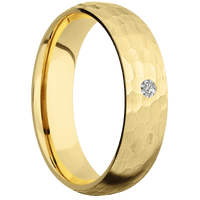 14K Yellow Gold + Hammer Finish