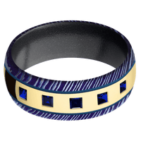 18K Yellow Gold + Polish Finish + Dark Grey