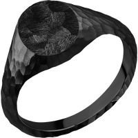Small Oval signet ring (12x9mm) in Zirconium, with a Thin style band.