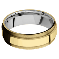 14K Yellow Gold + Polish , Sand Finish + Cobalt Chrome