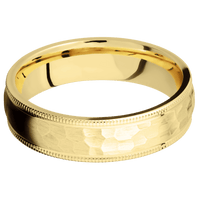 10K Yellow Gold + Hammer Finish