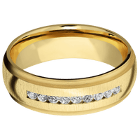 14K Yellow Gold + Crosssatin , Satin Finish