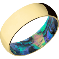 14K Yellow Gold + Polish Finish + Abalone