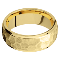 14K Yellow Gold + Rock , Polish Finish