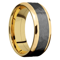10K Yellow Gold + Hammer , Polish Finish