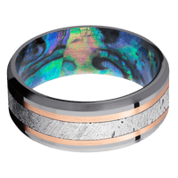Tantalum + Polish , Satin Finish + Abalone