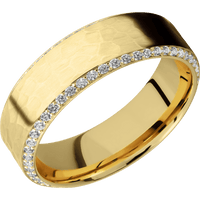 10K Yellow Gold + Hammer , Polish Finish