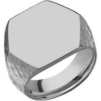 Extra Large Hexagon signet ring (23x20mm) in Titanium, with a Wide style band.