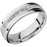 14K White Gold + Distressed , Polish Finish