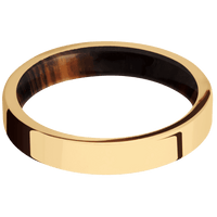 14K Yellow Gold + Polish Finish + Cocobolo