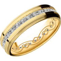 10K Yellow Gold + Polish , Satin Finish