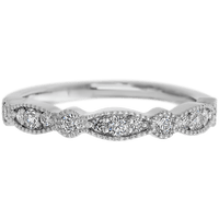 14K White Gold band with 7 Round and 6 Round Lab Grown Diamond having TCW-.27