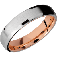 14K White Gold + Satin , Polish Finish + 10K Rose Gold