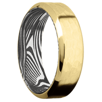 14K Yellow Gold + Hammer , Polish Finish + Sunset
