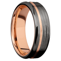 Tantalum Noir + Treebarkh , Polish Finish + 14K Rose Gold