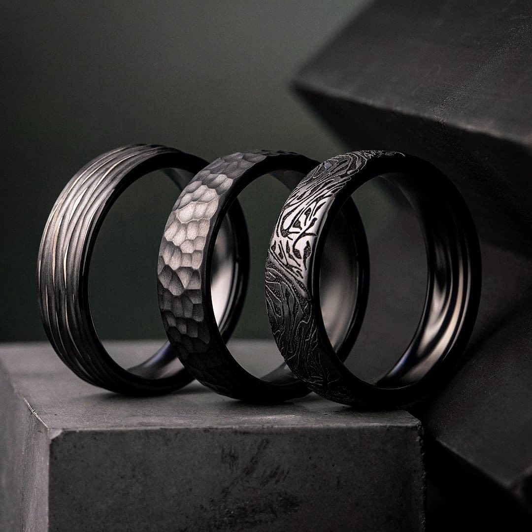 Black Titanium Men's Rings