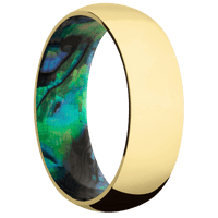 14K Yellow Gold + Polish Finish + Abalone