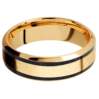 18K Yellow Gold + Hammer , Polish Finish