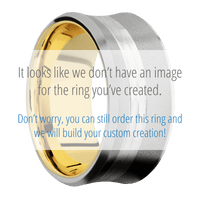 18K White Gold + Sand , Bead Finish + 14K Yellow Gold