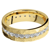 14K Yellow Gold + Rock Finish