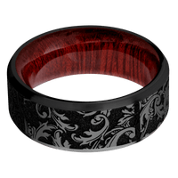 Zirconium + Polish , Satin Finish + Blood Wood