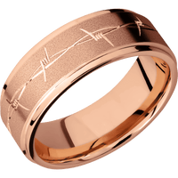 10K Rose Gold + Sand , Polish Finish