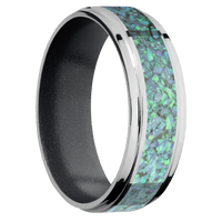 14K White Gold + Polish , Polish Finish + Dark Grey