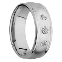 14K White Gold + Satin , Polish Finish