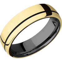 10K Yellow Gold + Polish , Polish Finish + Zirconium