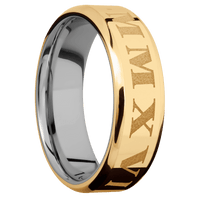 14K Yellow Gold + Polish , Polish Finish + Titanium