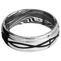 10K White Gold + Polish , Polish Finish + Marble