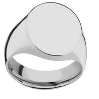 Large Oval signet ring (20x16mm) in Titanium, with a Wide style band.